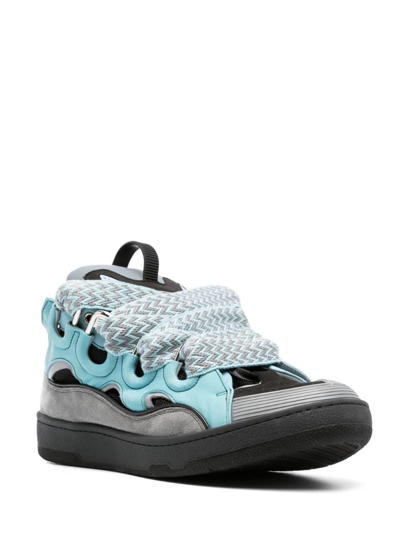 Grey Curb Leather Sneakers