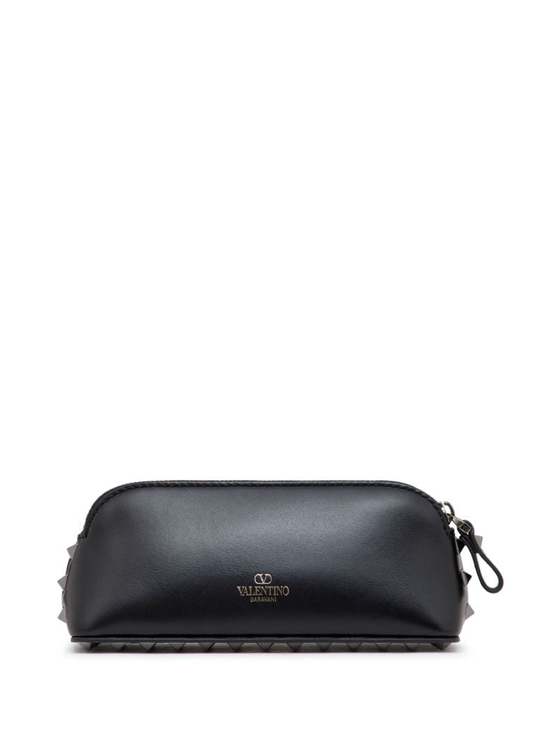 Black Rockstud Mini Leather Clutch Bag