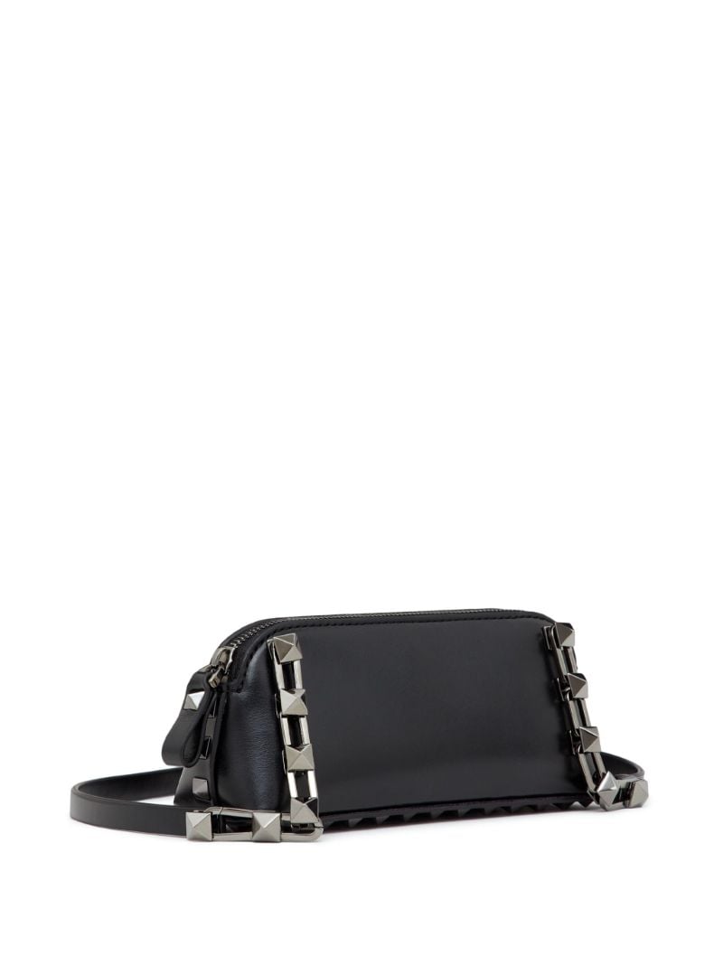 Black Rockstud Mini Leather Clutch Bag