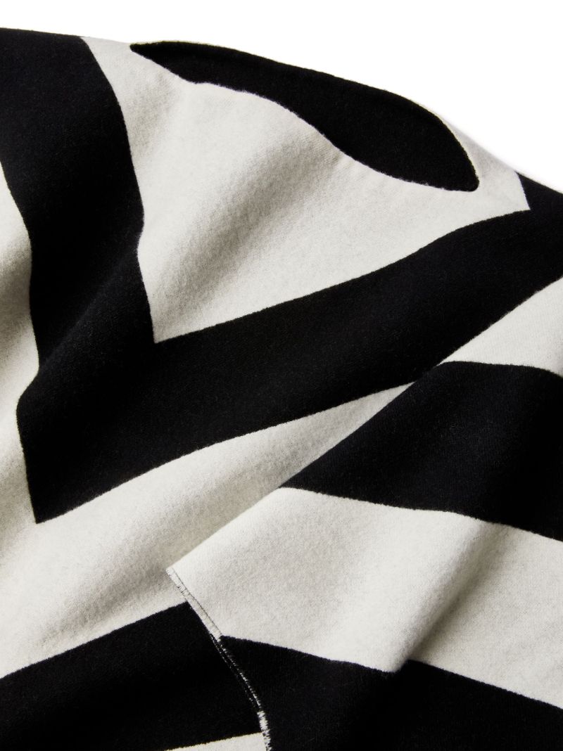 Black and White Cashmere Cape Jacket