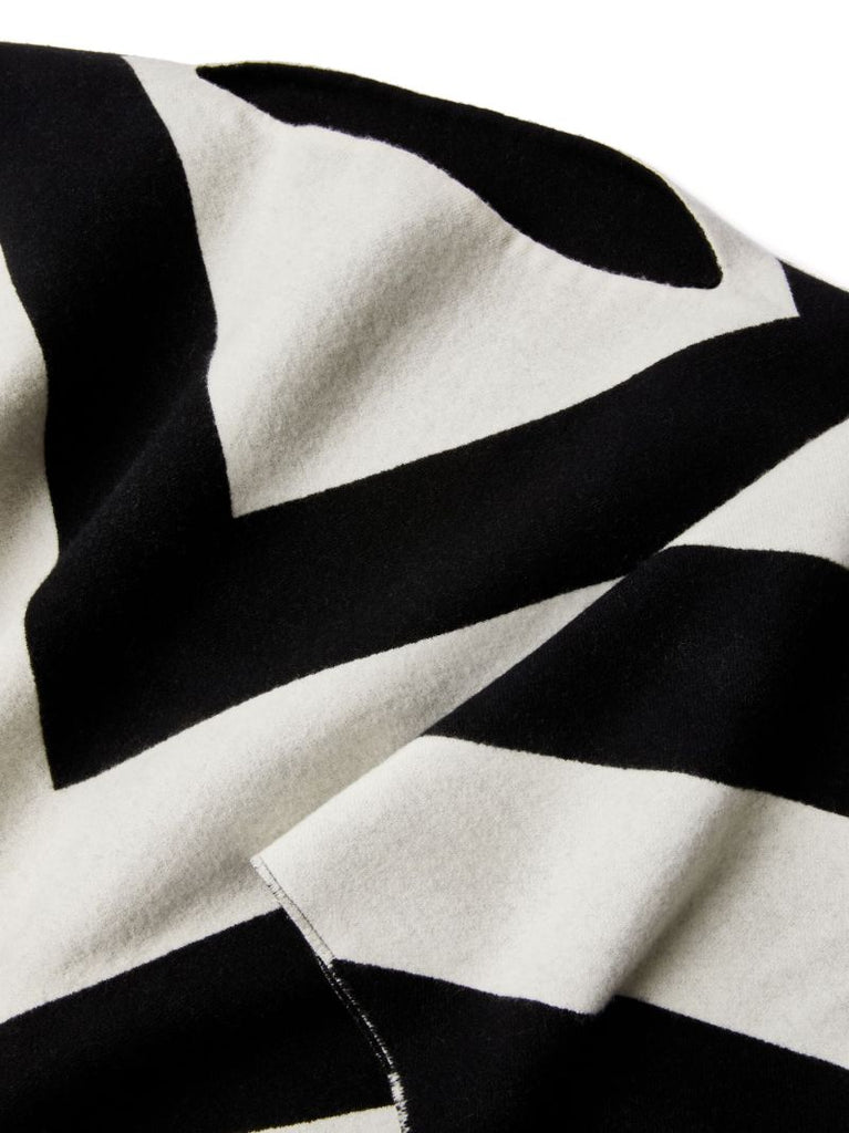Black and White Cashmere Cape Jacket