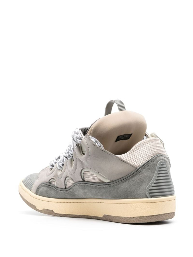 Grey Curb Leather Sneakers