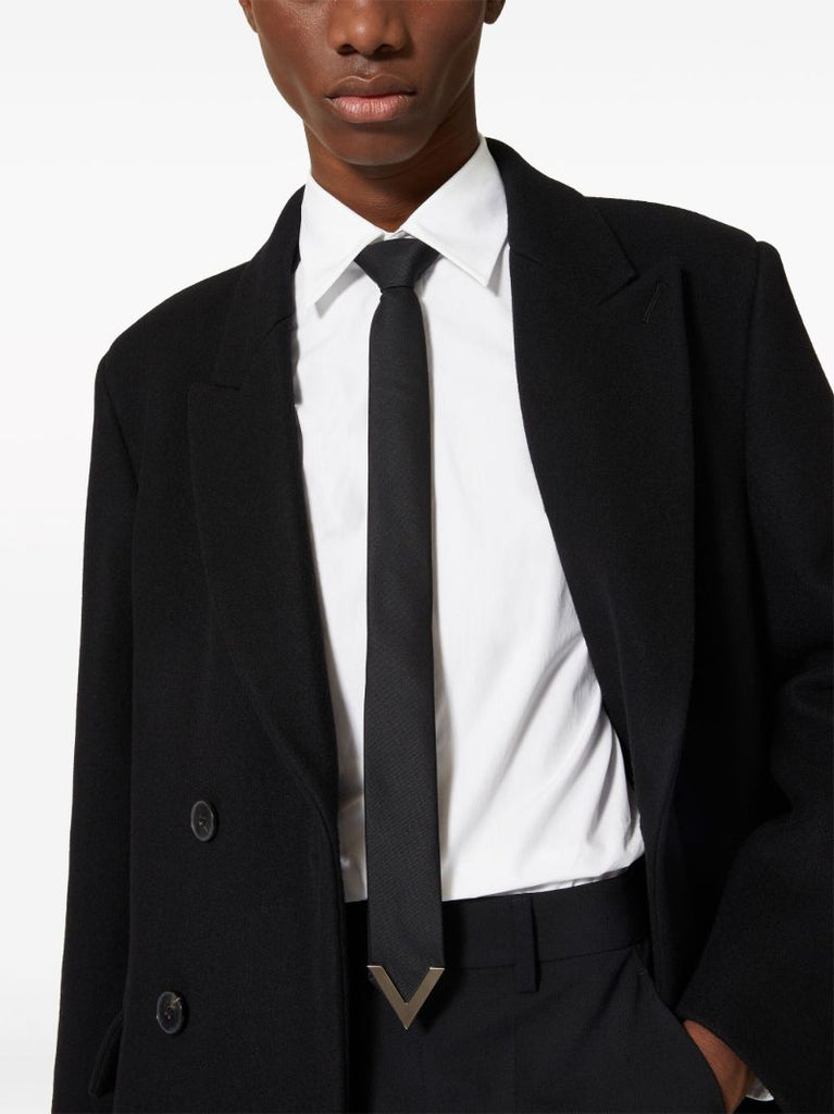 Black Valentie Wool-silk Tie