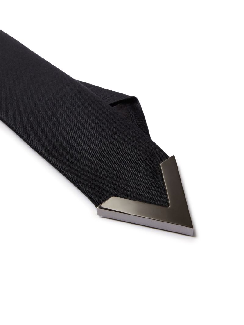 Black Valentie Wool-silk Tie