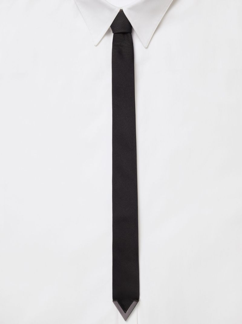 Black Valentie Wool-silk Tie