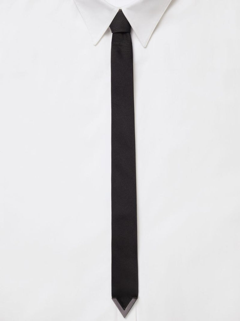 Black Valentie Wool-silk Tie