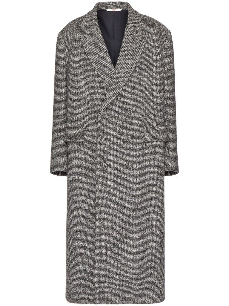 Grey Double-breasted Wool Coat