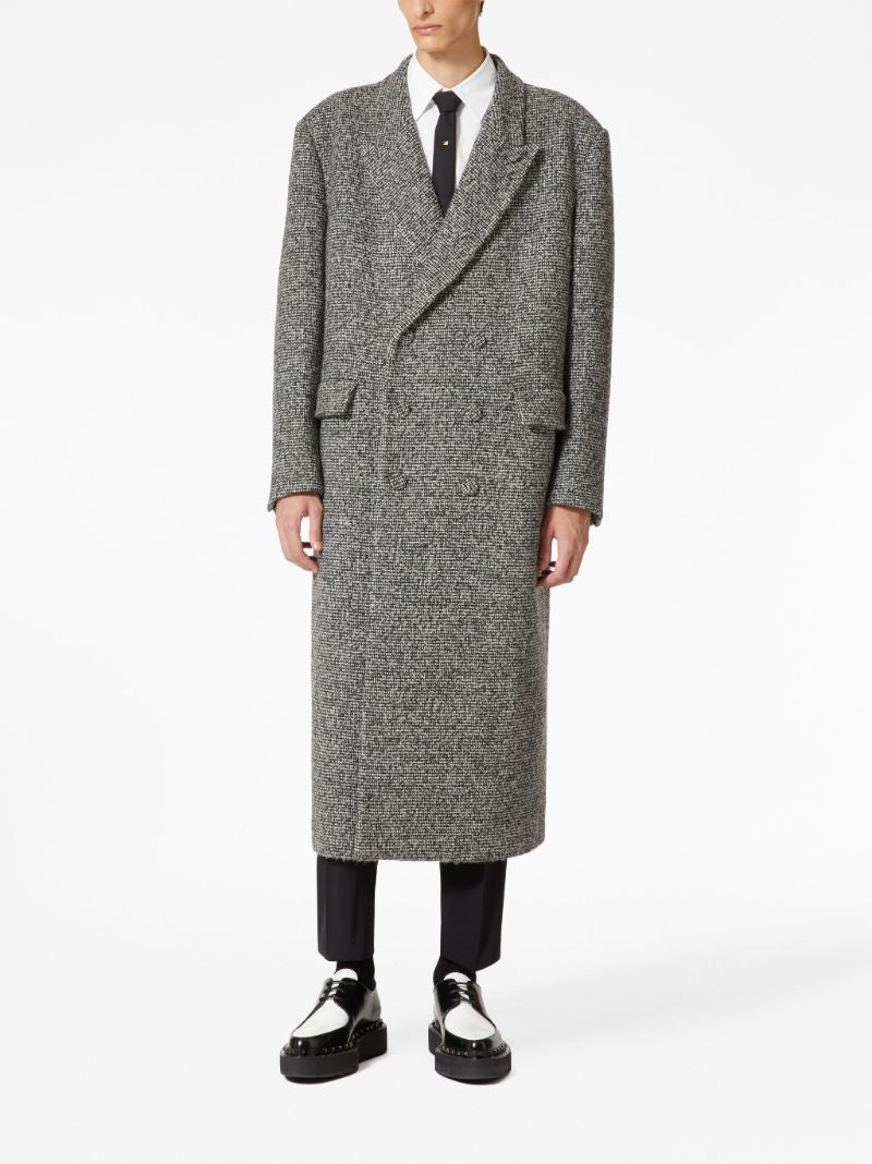 Grey Double-breasted Wool Coat