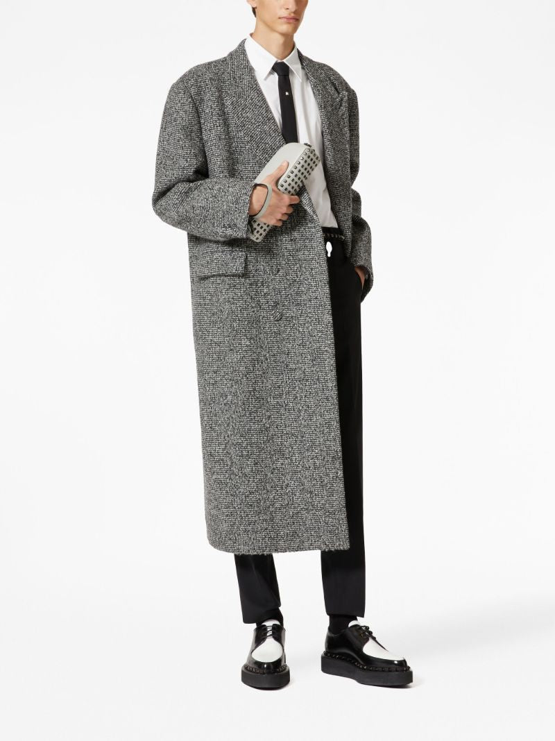 Grey Double-breasted Wool Coat