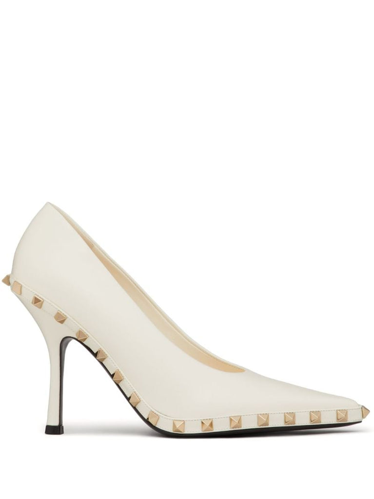 Neutral Rockstud 100 Leather Pumps