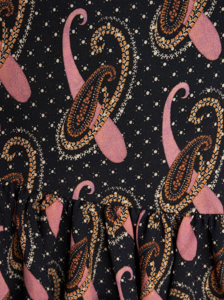 Blue Paisley-print Gown