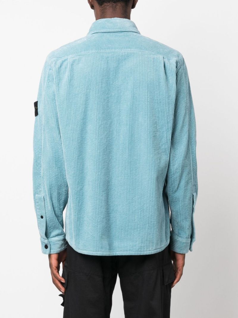 Blue Cotton-corduroy Overshirt