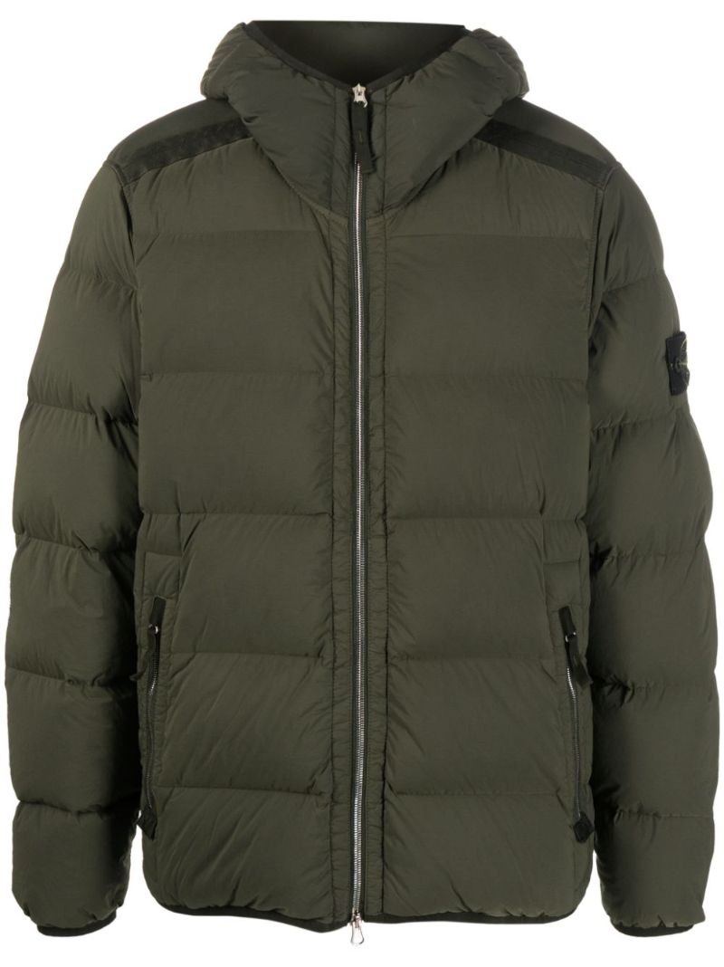Green Hooded Quilted Jacket