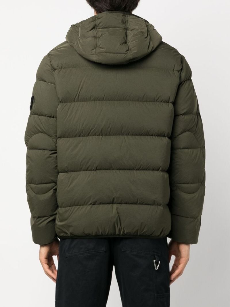 Green Hooded Quilted Jacket
