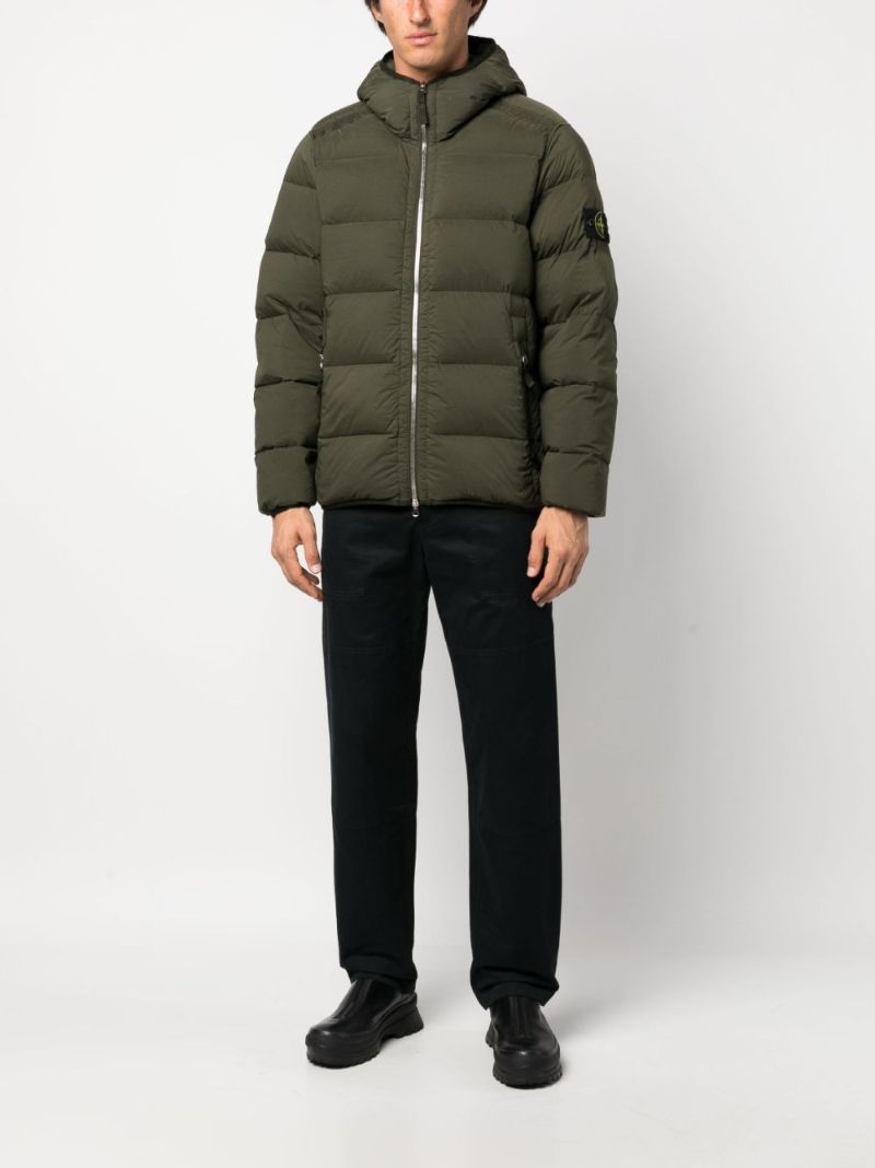 Green Hooded Quilted Jacket