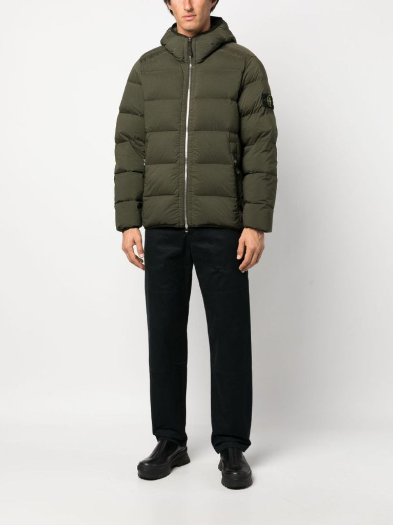 Green Hooded Quilted Jacket