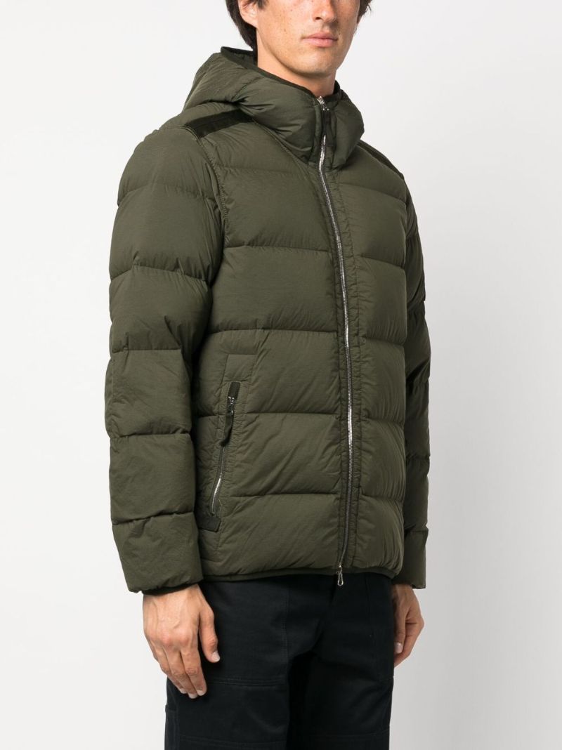 Green Hooded Quilted Jacket