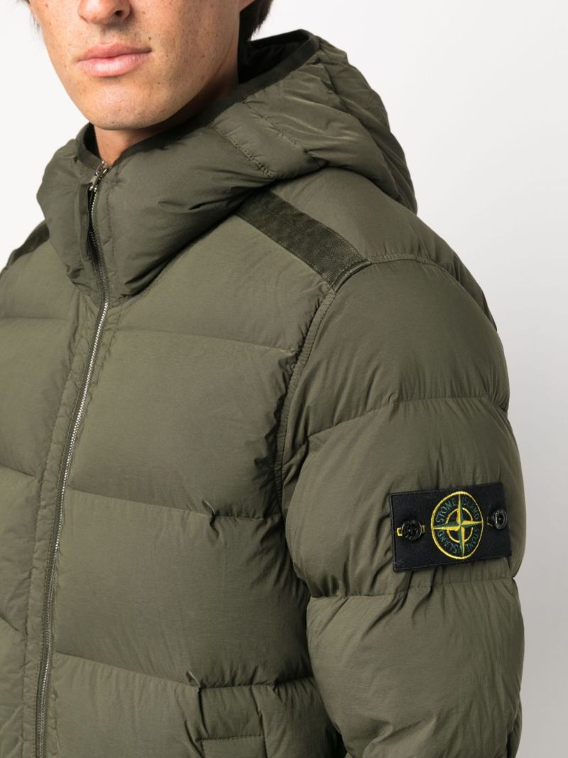 Green Hooded Quilted Jacket