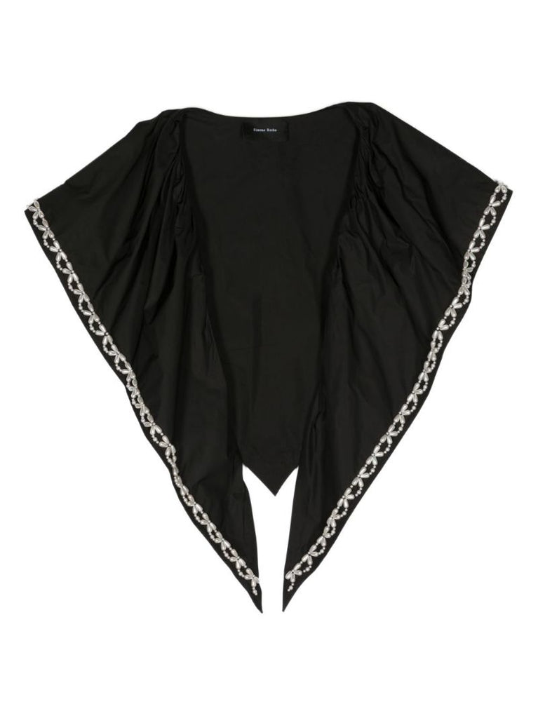 Black Faux Pearl-embellished Scarf