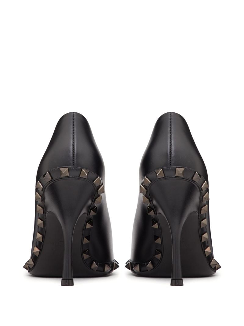 Black Rockstud 100mm Leather Pumps