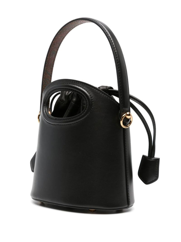 Black Saturno Leather Mini Bag