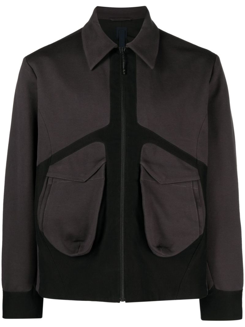 Grey Bias Panelled Cotton Jacket