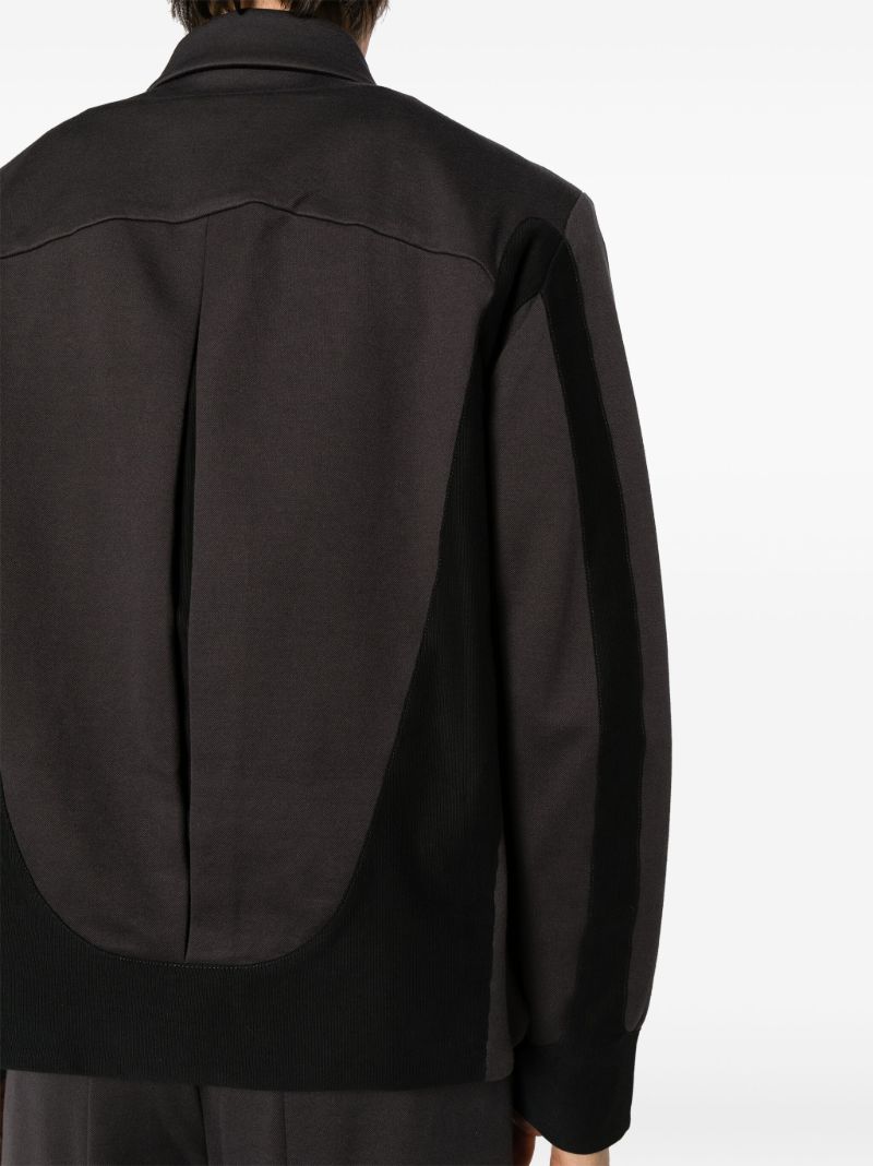 Grey Bias Panelled Cotton Jacket