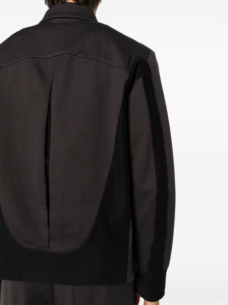 Grey Bias Panelled Cotton Jacket