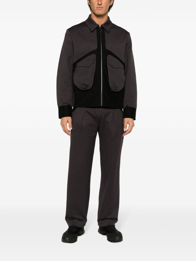 Grey Bias Panelled Cotton Jacket