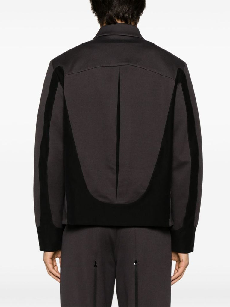Grey Bias Panelled Cotton Jacket