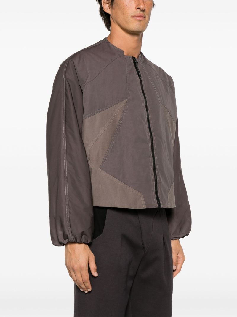 Green Panelled Cropped Jacket