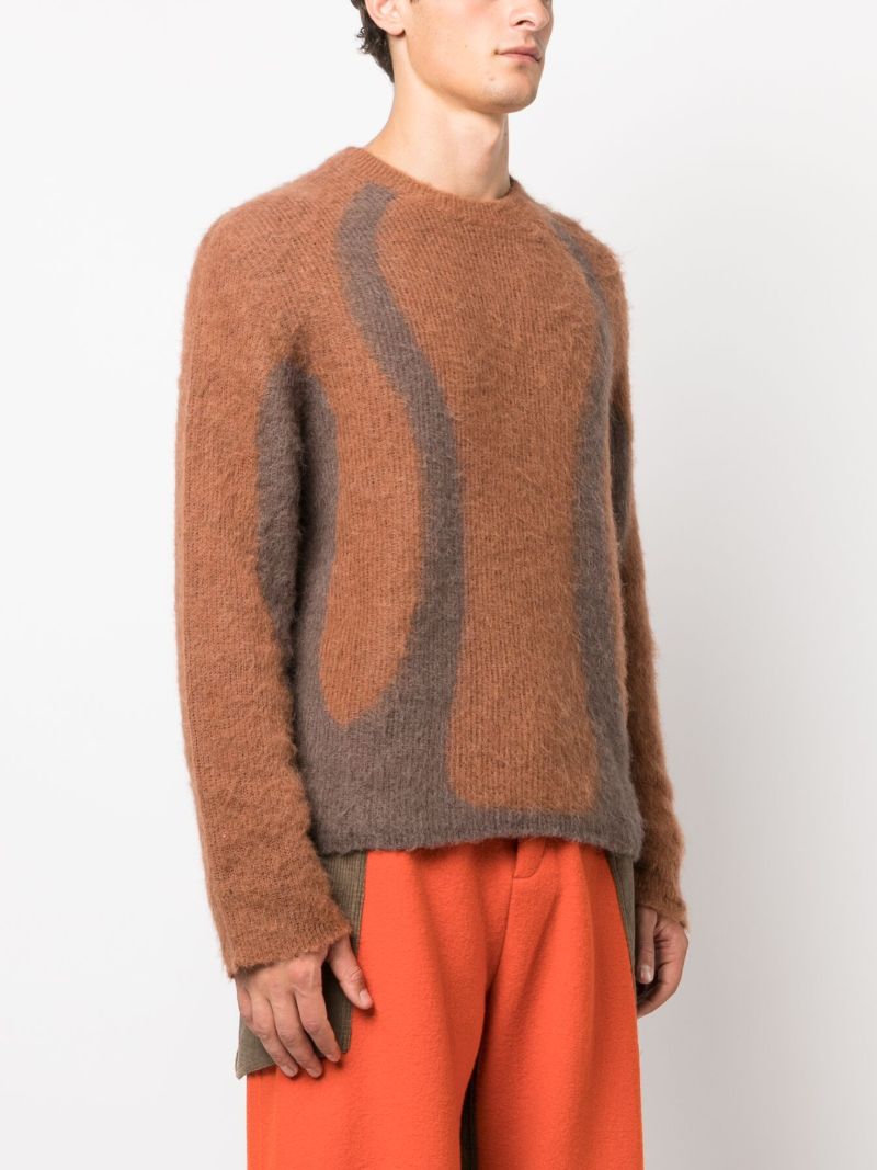 Brown Liquid Intarsia Sweater