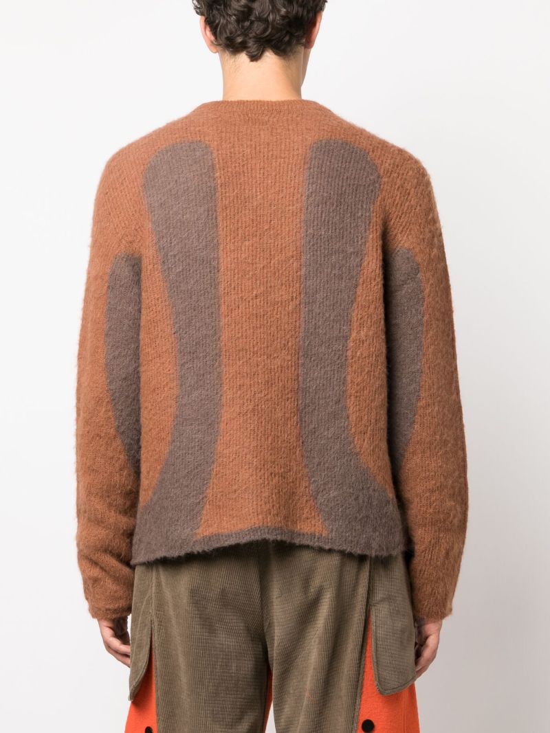 Brown Liquid Intarsia Sweater