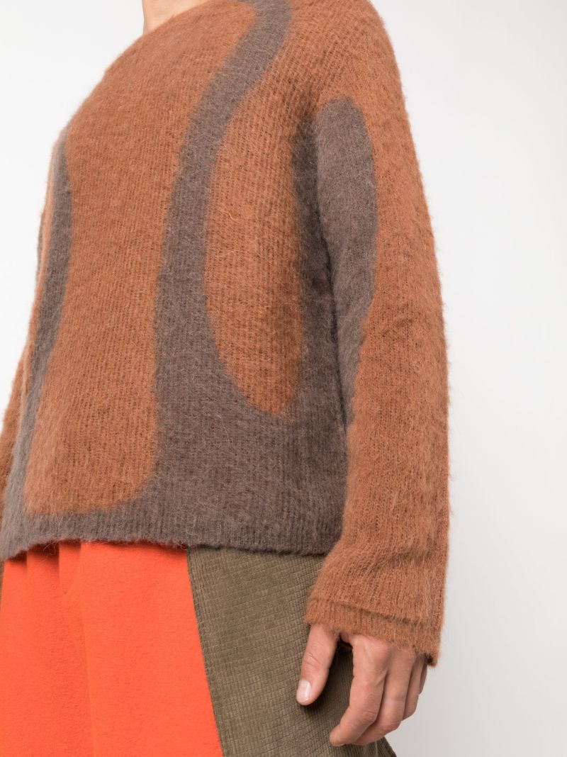 Brown Liquid Intarsia Sweater