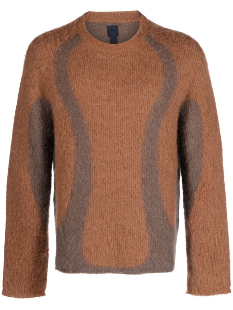 Brown Liquid Intarsia Sweater