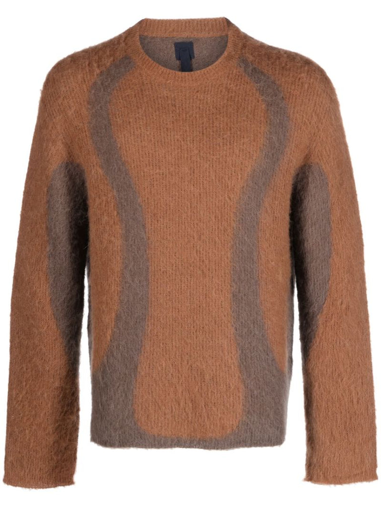 Brown Liquid Intarsia Sweater