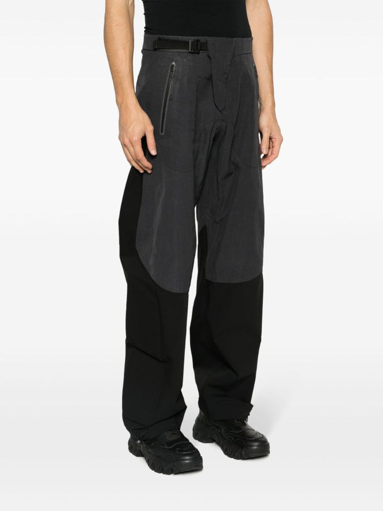 Black Panelled Tapered Trousers