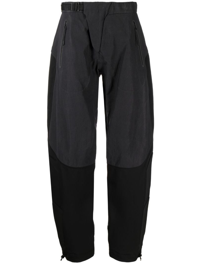 Black Panelled Tapered Trousers