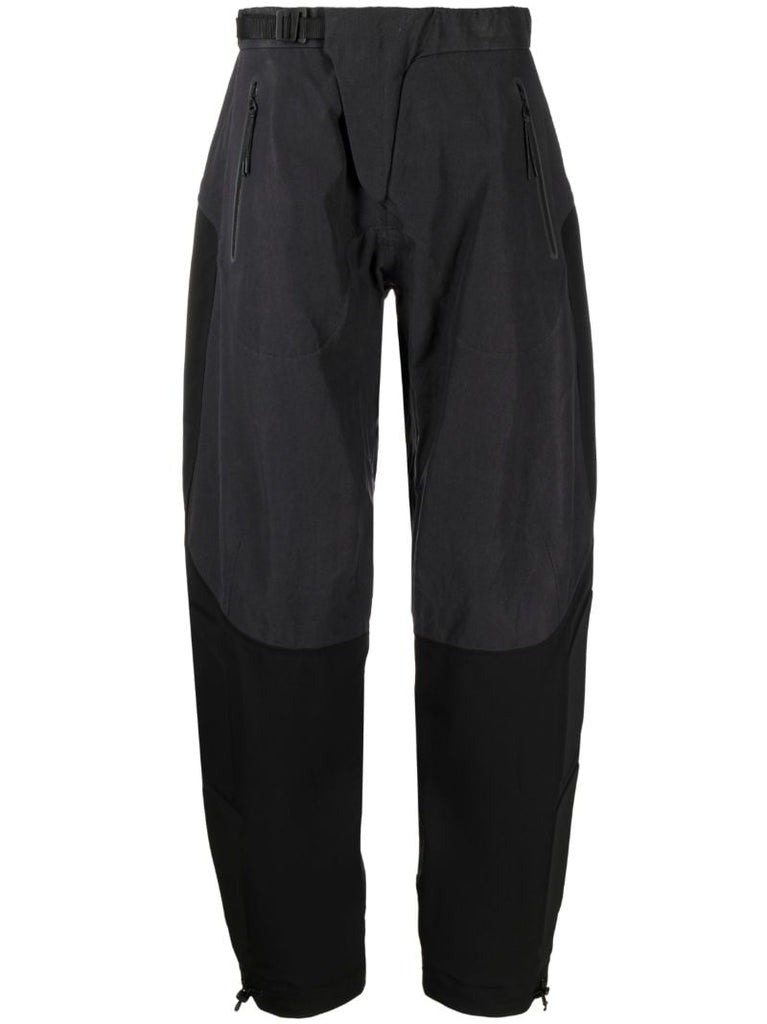 Black Panelled Tapered Trousers