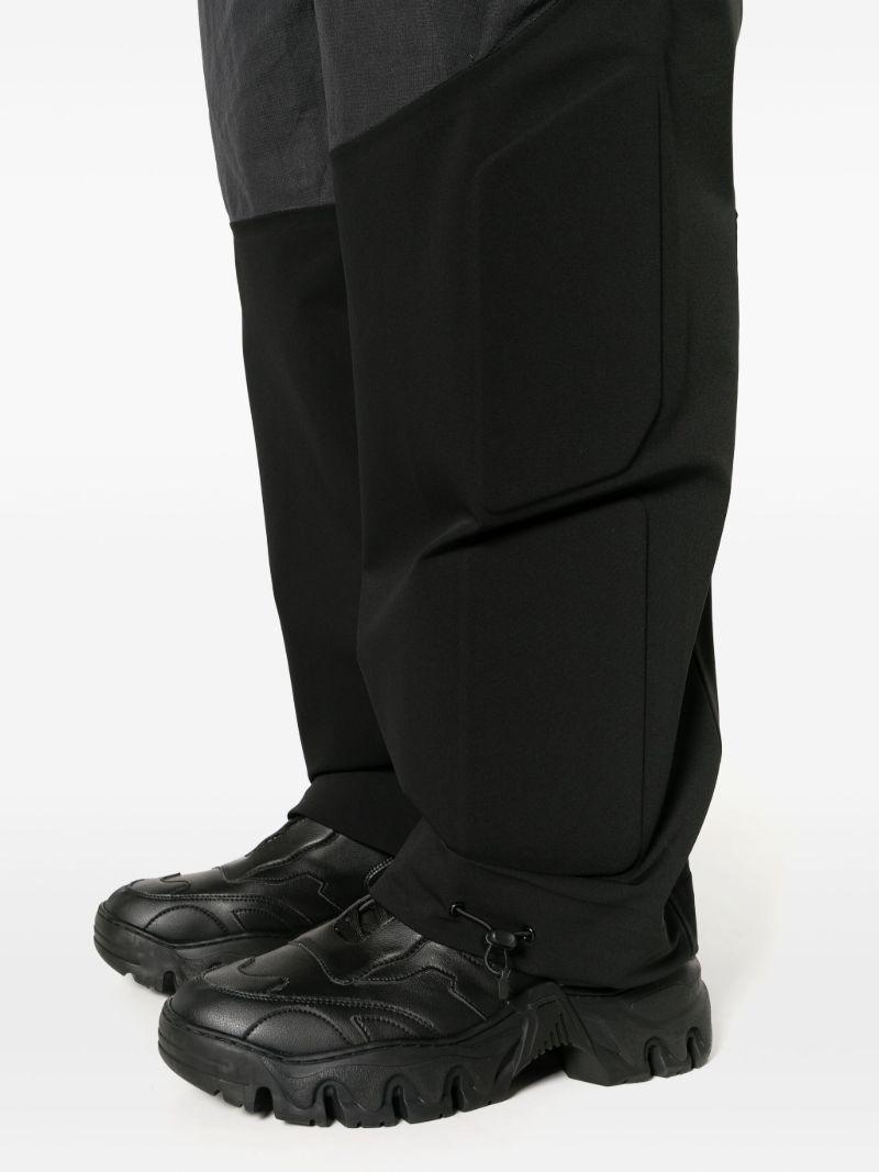Black Panelled Tapered Trousers