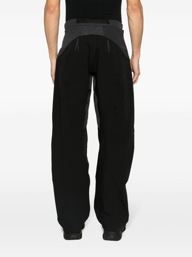 Black Panelled Tapered Trousers