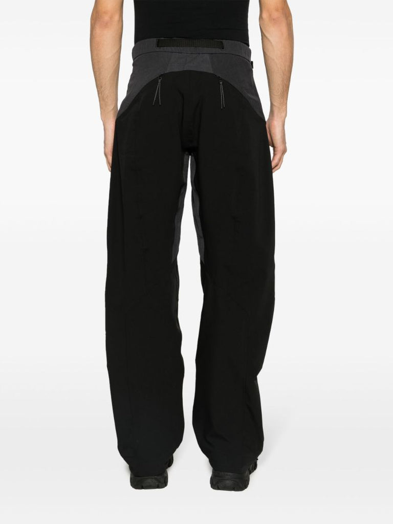 Black Panelled Tapered Trousers