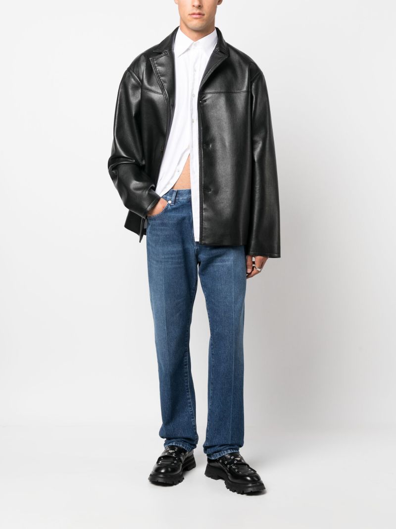 Blue Medusa-plaque Straight-leg Jeans