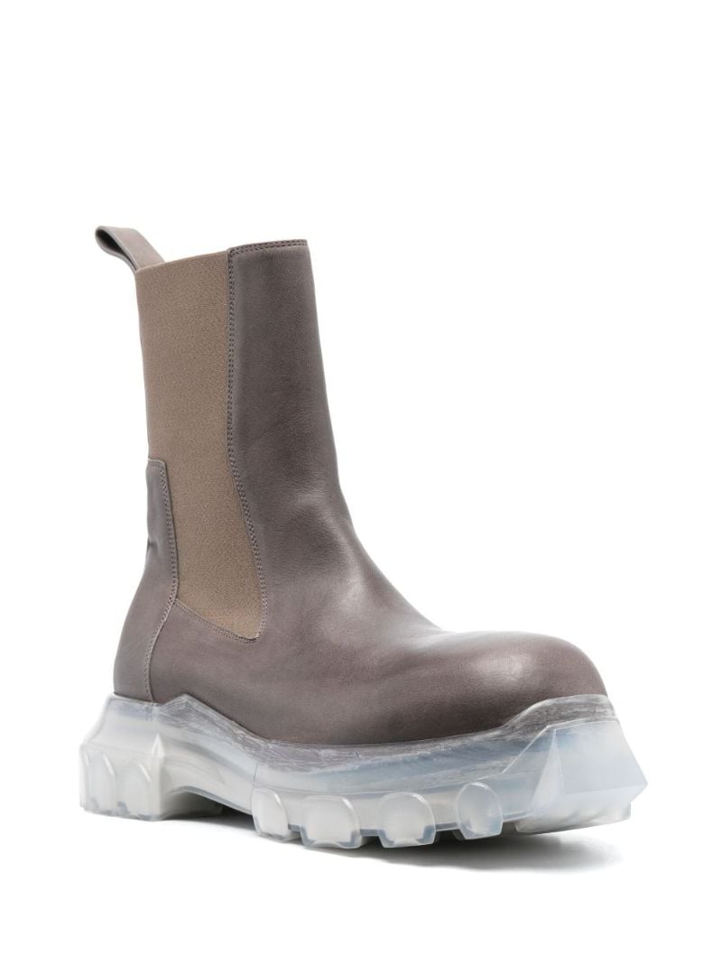 Brown Beatle Bozo Leather Ankle Boots