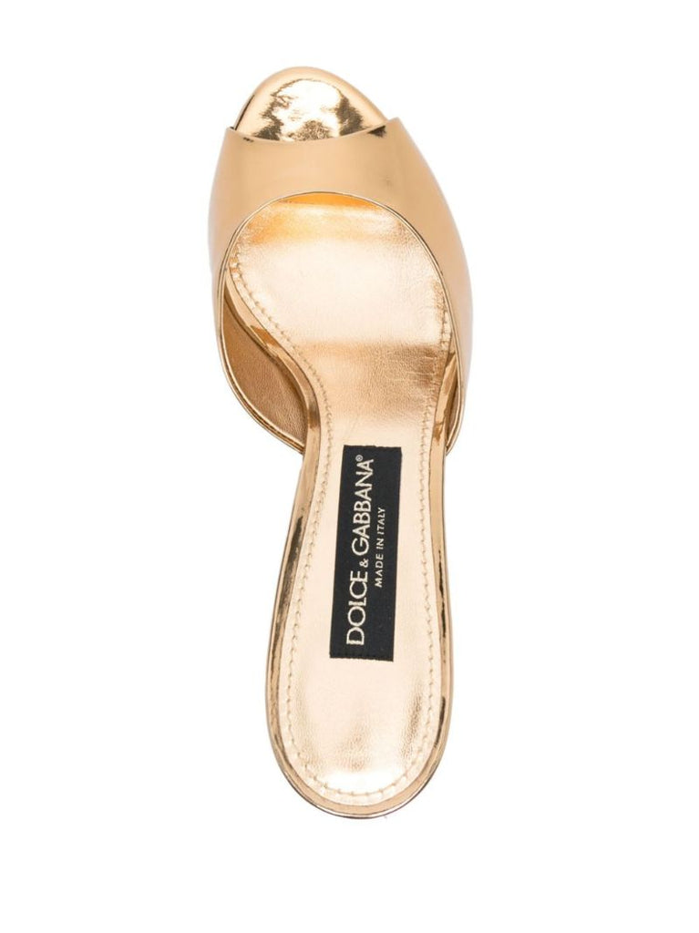 Gold-tone 70 Leather Mules