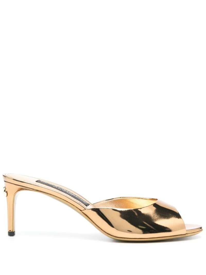 Gold-tone 70 Leather Mules