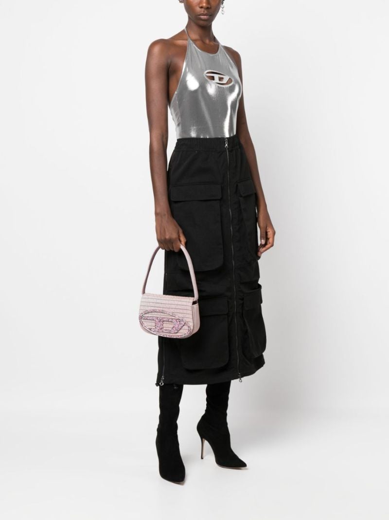 Pink 1dr Denim Shoulder Bag
