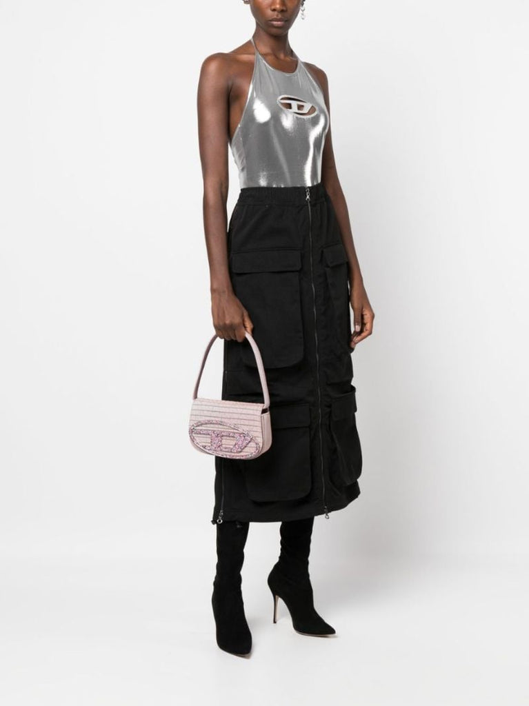 Pink 1dr Denim Shoulder Bag