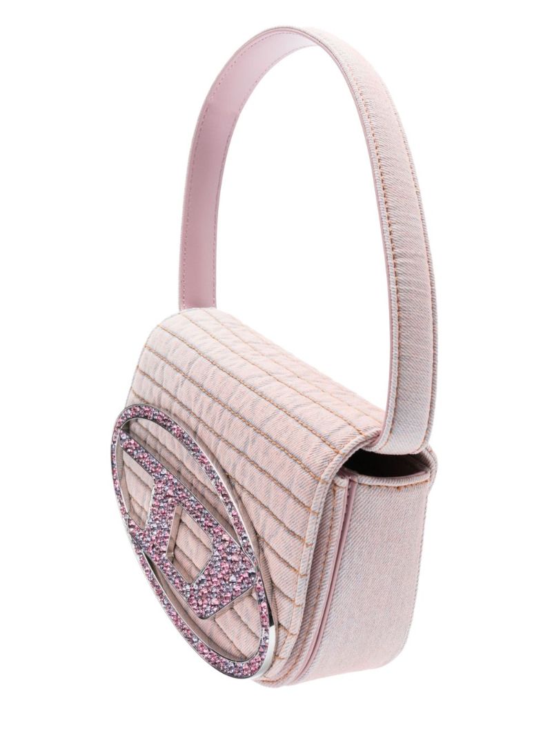 Pink 1dr Denim Shoulder Bag