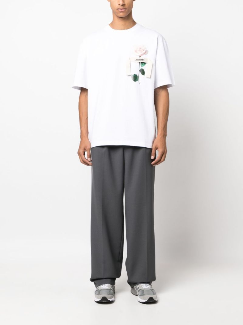White Le T-shirt Rose Cotton T-shirt